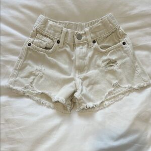 Zara Cream Distressed Kids Shorts